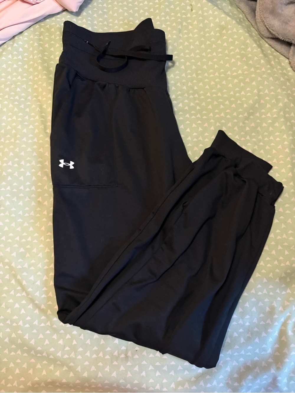 Under Armour Black Track Joggers with White Logo